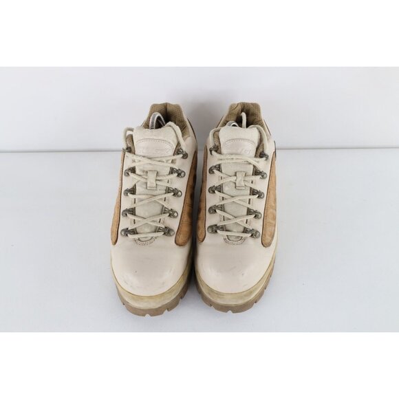 Vintage 90s Lugz Mens 10.5 Distressed Chunky Leather Low Top Boots Beige Wheat main image 5